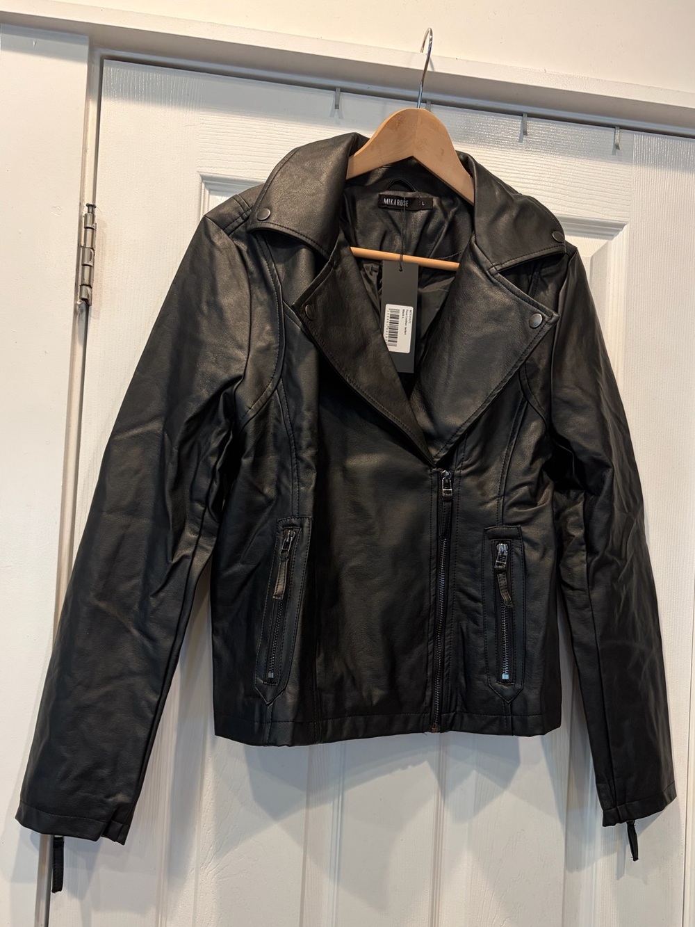 Mikarose Black Faux Leather Moto Jacket